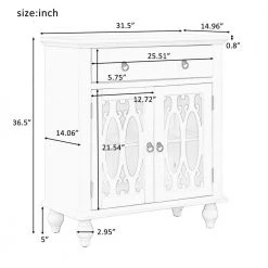 31.5 in. Antique Gray Modern Acacia Wood Accent Buffet Sideboard Storage Cabinet with Adjustable Shelf and Doors by Kahomvis -Kahomvis Sales Store antique gray kahomvis sideboards buffet tables u lkwf2 75aae c3 1000
