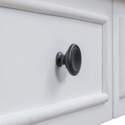 52 in. Antique White Standard Half Moon Wood Console Table with 2-Top Drawers by Kahomvis -Kahomvis Sales Store antique white kahomvis console tables tre lkwf2 4aak fa 1000