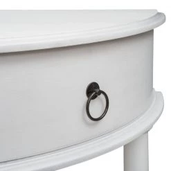 48 in. Antique White Standard Half Moon Wood Console Table with Single Drawer by Kahomvis -Kahomvis Sales Store antique white kahomvis console tables tre lkwf2 7aak 4f 1000