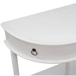 48 in. Antique White Standard Half Moon Wood Console Table with Single Drawer by Kahomvis -Kahomvis Sales Store antique white kahomvis console tables tre lkwf2 7aak fa 1000