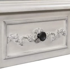 52 in. Antique White Curved Wood Console Table with Shelf and 4 Drawers for Hallway, Bedroom and Living Room by Kahomvis -Kahomvis Sales Store antique white kahomvis console tables u lkwf2 55aak fa 1000