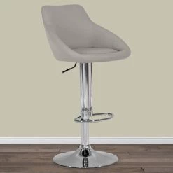33.25 in. Alani Ashy Grey Adjustable Height Swivel Bar Stool in Faux Leather (Set of 2) by Glamour Home 11 33.25 in. Alani Ashy Grey Adjustable Height Swivel Bar Stool in Faux Leather (Set of 2) by Glamour Home -Kahomvis Sales Store ashy gray chrome glamour home bar stools ghstl 1202 31 1000