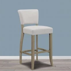 29 in. Aleck Beige Fabric Bar Stool with Antique Finish Wood Legs (Set of 2) by Glamour Home -Kahomvis Sales Store beige glamour home bar stools ghstl 1217 31 1000