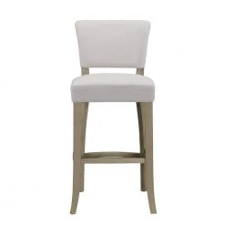 29 in. Aleck Beige Fabric Bar Stool with Antique Finish Wood Legs (Set of 2) by Glamour Home -Kahomvis Sales Store beige glamour home bar stools ghstl 1217 4f 1000