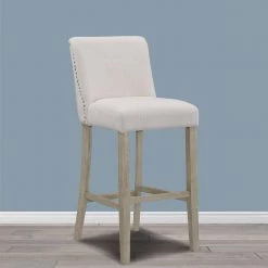 29.875 in. Aleco Beige Fabric with Metal Nail Head Accents Bar Stool (Set of 2) by Glamour Home 13 29.875 in. Aleco Beige Fabric with Metal Nail Head Accents Bar Stool (Set of 2) by Glamour Home -Kahomvis Sales Store beige glamour home bar stools ghstl 1219 31 1000