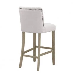 29.875 in. Aleco Beige Fabric with Metal Nail Head Accents Bar Stool (Set of 2) by Glamour Home 11 29.875 in. Aleco Beige Fabric with Metal Nail Head Accents Bar Stool (Set of 2) by Glamour Home -Kahomvis Sales Store beige glamour home bar stools ghstl 1219 44 1000