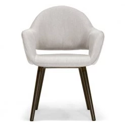 Adel Modern Beige Arm Chair Dining Chair with Beech Legs (Set of 2) by Glamour Home -Kahomvis Sales Store beige glamour home dining chairs ghdc 1190 4f 1000