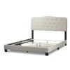 Artan Beige Fabric Queen Bed with Button Tufting by Glamour Home