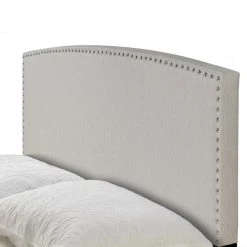 Ausca Beige Fabric Queen Bed with Nail Head Trim by Glamour Home -Kahomvis Sales Store beige glamour home panel beds ghub 1528 1f 1000