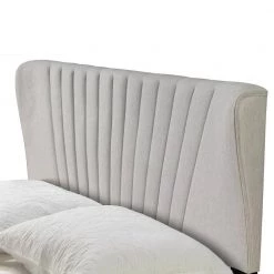 Autumn Beige Fabric Queen Bed with Decorative Stitching by Glamour Home -Kahomvis Sales Store beige glamour home panel beds ghub 1534 1f 1000