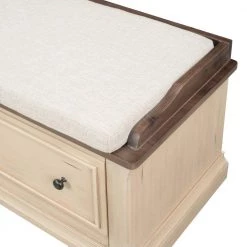 Beige Storage Bench with 2-Large Drawers and Removable Cushion (16.3 in. H x 43 in. W x 16 in. D) by Kahomvis -Kahomvis Sales Store beige kahomvis dining benches tre lkwf2 5aan 4f 1000
