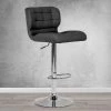 Set of 2 Adler Black Faux Leather 33.5 in. Adjustable Height Bar Stool by Glamour Home