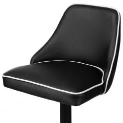 Alston Black with White Piping 34 in. Adjustable Height Swivel Bar Stool (Set of 2) by Glamour Home -Kahomvis Sales Store black glamour home bar stools ghstl 1255 76 1000