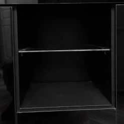 Black High Gloss Wood Buffet with LED Light by Kahomvis -Kahomvis Sales Store black high gloss effect finish to the front of the unit kahomvis sideboards buffet tables js lkw33s030 44 1000