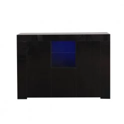 Black High Gloss Wood Buffet with LED Light by Kahomvis -Kahomvis Sales Store black high gloss effect finish to the front of the unit kahomvis sideboards buffet tables js lkw33s030 c3 1000