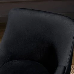 Black Modern Velvet Upholstered Side Chair with Golden Legs(Set of 1) by Kahomvis -Kahomvis Sales Store black kahomvis accent chairs bb lkpp 8aae 1f 1000