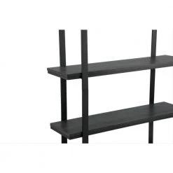 70.9 in. Black Wood 5-Shelf Etagere Bookcase with Open Back by Kahomvis -Kahomvis Sales Store black kahomvis bookcases bookshelves gp lkw9 0050 4f 1000