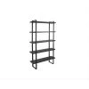 70.9 in. Black Wood 5-Shelf Etagere Bookcase with Open Back by Kahomvis