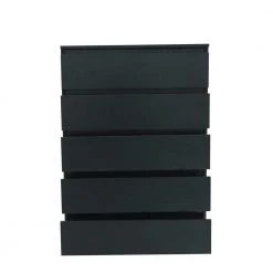 5 Drawers Black Woodgrain Storage Chest of Drawers (43.9 in. W X 16.53 in. D) by Kahomvis