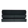 6-Drawer Black Chest of-Drawers (27.93 in H. X 55.19 in W. X 19.69 in D.) by Kahomvis