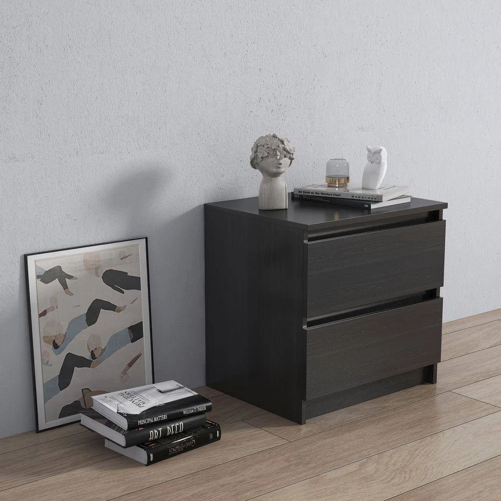 2-Drawer Black Chest of-Drawers (19.68 in. H x 19.68 in. W x 15.74 in. D) by Kahomvis 7 2-Drawer Black Chest of-Drawers (19.68 in. H x 19.68 in. W x 15.74 in. D) by Kahomvis - Image 7