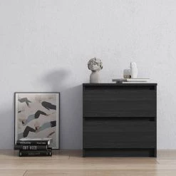 2-Drawer Black Chest of-Drawers (19.68 in. H x 19.68 in. W x 15.74 in. D) by Kahomvis 17 2-Drawer Black Chest of-Drawers (19.68 in. H x 19.68 in. W x 15.74 in. D) by Kahomvis -Kahomvis Sales Store black kahomvis chest of drawers js lkw33 740 31 1000