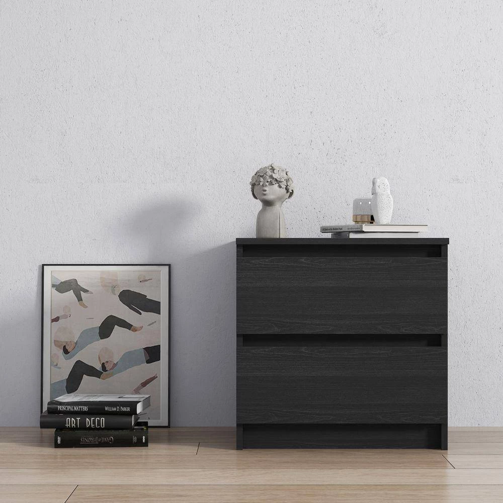 2-Drawer Black Chest of-Drawers (19.68 in. H x 19.68 in. W x 15.74 in. D) by Kahomvis 9 2-Drawer Black Chest of-Drawers (19.68 in. H x 19.68 in. W x 15.74 in. D) by Kahomvis - Image 9
