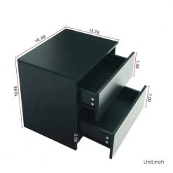 2-Drawer Black Chest of-Drawers (19.68 in. H x 19.68 in. W x 15.74 in. D) by Kahomvis 14 2-Drawer Black Chest of-Drawers (19.68 in. H x 19.68 in. W x 15.74 in. D) by Kahomvis -Kahomvis Sales Store black kahomvis chest of drawers js lkw33 740 4f 1000