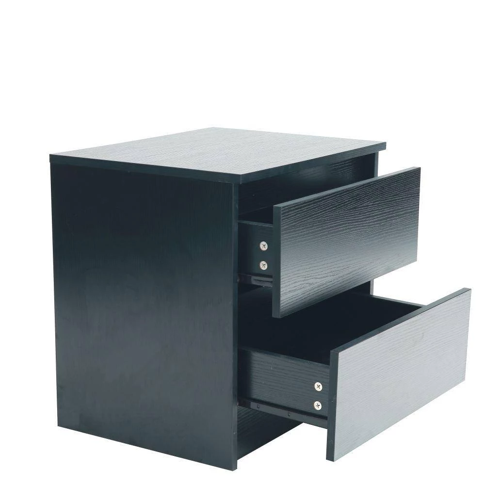 2-Drawer Black Chest of-Drawers (19.68 in. H x 19.68 in. W x 15.74 in. D) by Kahomvis 4 2-Drawer Black Chest of-Drawers (19.68 in. H x 19.68 in. W x 15.74 in. D) by Kahomvis - Image 4
