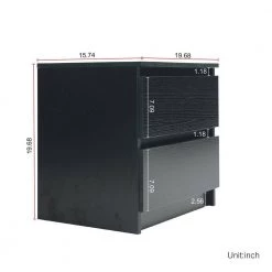 2-Drawer Black Chest of-Drawers (19.68 in. H x 19.68 in. W x 15.74 in. D) by Kahomvis 13 2-Drawer Black Chest of-Drawers (19.68 in. H x 19.68 in. W x 15.74 in. D) by Kahomvis -Kahomvis Sales Store black kahomvis chest of drawers js lkw33 740 c3 1000