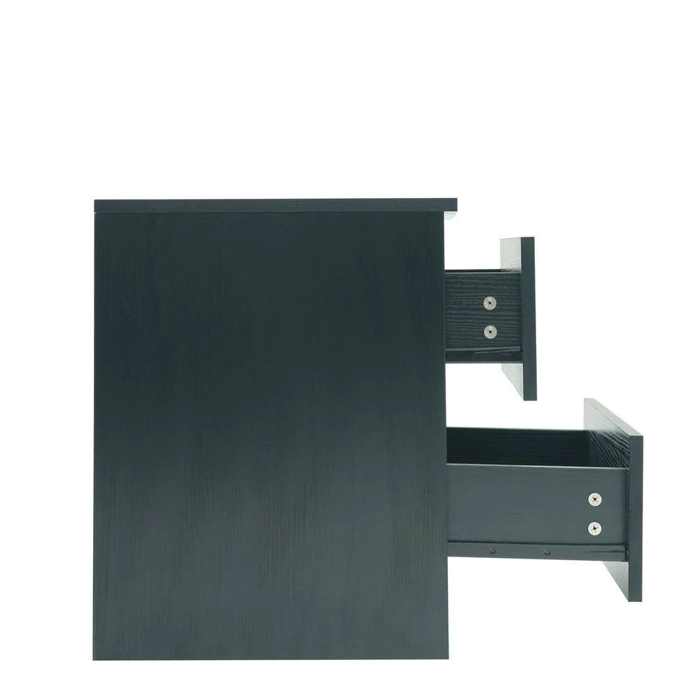 2-Drawer Black Chest of-Drawers (19.68 in. H x 19.68 in. W x 15.74 in. D) by Kahomvis 2 2-Drawer Black Chest of-Drawers (19.68 in. H x 19.68 in. W x 15.74 in. D) by Kahomvis - Image 2