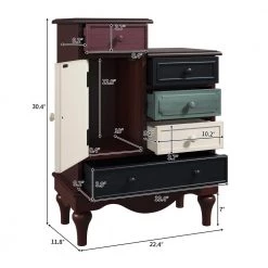 5-Drawer Retro Brown Chest of Drawers (22.4 in. W X 11.8 in. D X 30.4 in. H), Bedroom Wood Nightstands Storage Cabinet by Kahomvis -Kahomvis Sales Store black kahomvis chest of drawers ot lkwf 81aad 4f 1000