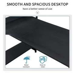 53.94 in. Rectangular Black Wood Computer Desk for Home Office with 5 Tier Open Bookshelf and Metal Frame by Kahomvis 18 53.94 in. Rectangular Black Wood Computer Desk for Home Office with 5 Tier Open Bookshelf and Metal Frame by Kahomvis -Kahomvis Sales Store black kahomvis computer desks sl lkwf 7aab 76 1000