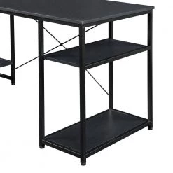 53.94 in. Rectangular Black Wood Computer Desk for Home Office with 5 Tier Open Bookshelf and Metal Frame by Kahomvis 12 53.94 in. Rectangular Black Wood Computer Desk for Home Office with 5 Tier Open Bookshelf and Metal Frame by Kahomvis -Kahomvis Sales Store black kahomvis computer desks sl lkwf 7aab 77 1000