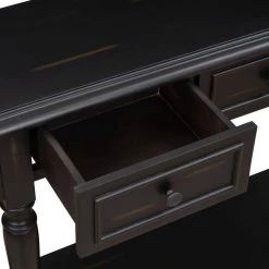 52 in. Black Standard Half Moon Wood Console Table with 2-Top Drawers by Kahomvis 14 52 in. Black Standard Half Moon Wood Console Table with 2-Top Drawers by Kahomvis -Kahomvis Sales Store black kahomvis console tables tre lkwf2 4aab 4f 1000