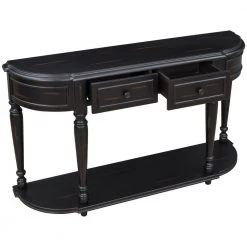 52 in. Black Standard Half Moon Wood Console Table with 2-Top Drawers by Kahomvis 12 52 in. Black Standard Half Moon Wood Console Table with 2-Top Drawers by Kahomvis -Kahomvis Sales Store black kahomvis console tables tre lkwf2 4aab 77 1000