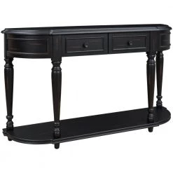 52 in. Black Standard Half Moon Wood Console Table with 2-Top Drawers by Kahomvis 13 52 in. Black Standard Half Moon Wood Console Table with 2-Top Drawers by Kahomvis -Kahomvis Sales Store black kahomvis console tables tre lkwf2 4aab c3 1000