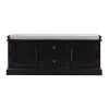 Black Storage Bench with Removable Cushion 2-Drawers and 2-Cabinets (17.5 in. H x 42.9 in. W x 15.9 in. D) by Kahomvis