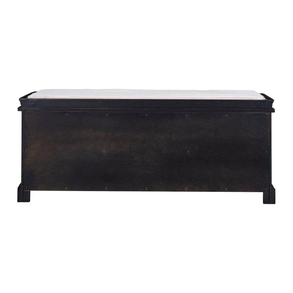 Black Storage Bench with Removable Cushion 2-Drawers and 2-Cabinets (17.5 in. H x 42.9 in. W x 15.9 in. D) by Kahomvis 3 Black Storage Bench with Removable Cushion 2-Drawers and 2-Cabinets (17.5 in. H x 42.9 in. W x 15.9 in. D) by Kahomvis - Image 3
