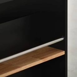 Black Kitchen Cart with Rubber Wood Tabletop, Mobile Two-Sided Storage Cabinet Kitchen Island by Kahomvis 19 Black Kitchen Cart with Rubber Wood Tabletop, Mobile Two-Sided Storage Cabinet Kitchen Island by Kahomvis -Kahomvis Sales Store black kahomvis kitchen carts kk lk05 1aab 44 1000