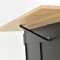 Black Rolling Mobile Kitchen Island with Solid Wood Top, Drop Leaf and Storage Cabinet by Kahomvis -Kahomvis Sales Store black kahomvis kitchen islands kk lkwf 5aab 1f 1000