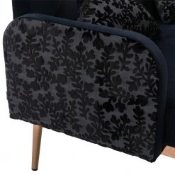 55.11 in. Black Velvet Upholstered 2-Seater Loveseat with Pillows and Metal Feet by Kahomvis 14 55.11 in. Black Velvet Upholstered 2-Seater Loveseat with Pillows and Metal Feet by Kahomvis -Kahomvis Sales Store black kahomvis loveseats cm lkw3 6715 1f 1000
