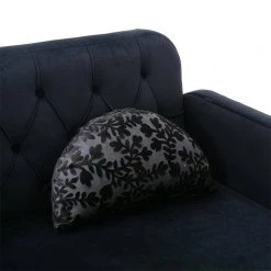 55.11 in. Black Velvet Upholstered 2-Seater Loveseat with Pillows and Metal Feet by Kahomvis 13 55.11 in. Black Velvet Upholstered 2-Seater Loveseat with Pillows and Metal Feet by Kahomvis -Kahomvis Sales Store black kahomvis loveseats cm lkw3 6715 4f 1000