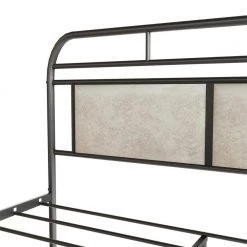 Black Queen Size Metal Bed Frame, Modern Platform Bed Base with Upholstered Headboard and Footboard by Kahomvis -Kahomvis Sales Store black kahomvis platform beds ljr lkw3 6253 4f 1000