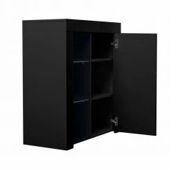 Black Buffet with LED Lights by Kahomvis -Kahomvis Sales Store black kahomvis sideboards buffet tables js lkw33 742 77 1000