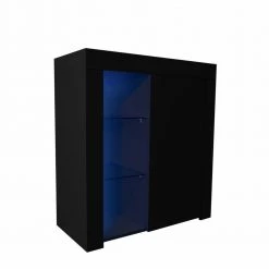 Black Buffet with LED Lights by Kahomvis -Kahomvis Sales Store black kahomvis sideboards buffet tables js lkw33 742 c3 1000