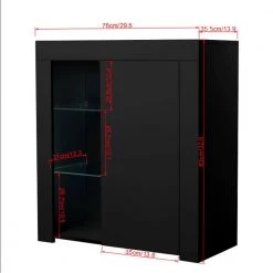Black Buffet with LED Lights by Kahomvis -Kahomvis Sales Store black kahomvis sideboards buffet tables js lkw33 742 fa 1000