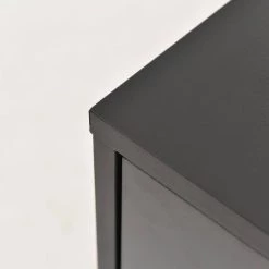 Black Kitchen Buffet Sideboard with Removable Wine Racks and Cabinets, Wood and Metal Storage Console for Dining Room by Kahomvis -Kahomvis Sales Store black kahomvis sideboards buffet tables kk lkwf 8aab 1f 1000