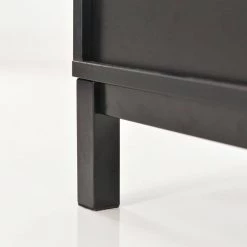 Black Kitchen Buffet Sideboard with Removable Wine Racks and Cabinets, Wood and Metal Storage Console for Dining Room by Kahomvis -Kahomvis Sales Store black kahomvis sideboards buffet tables kk lkwf 8aab fa 1000