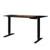 47.24 in. Rectangular Black Wood Height Adjustable Electric Standing Desk with Steel Frame and Muting Dual Motor by Kahomvis